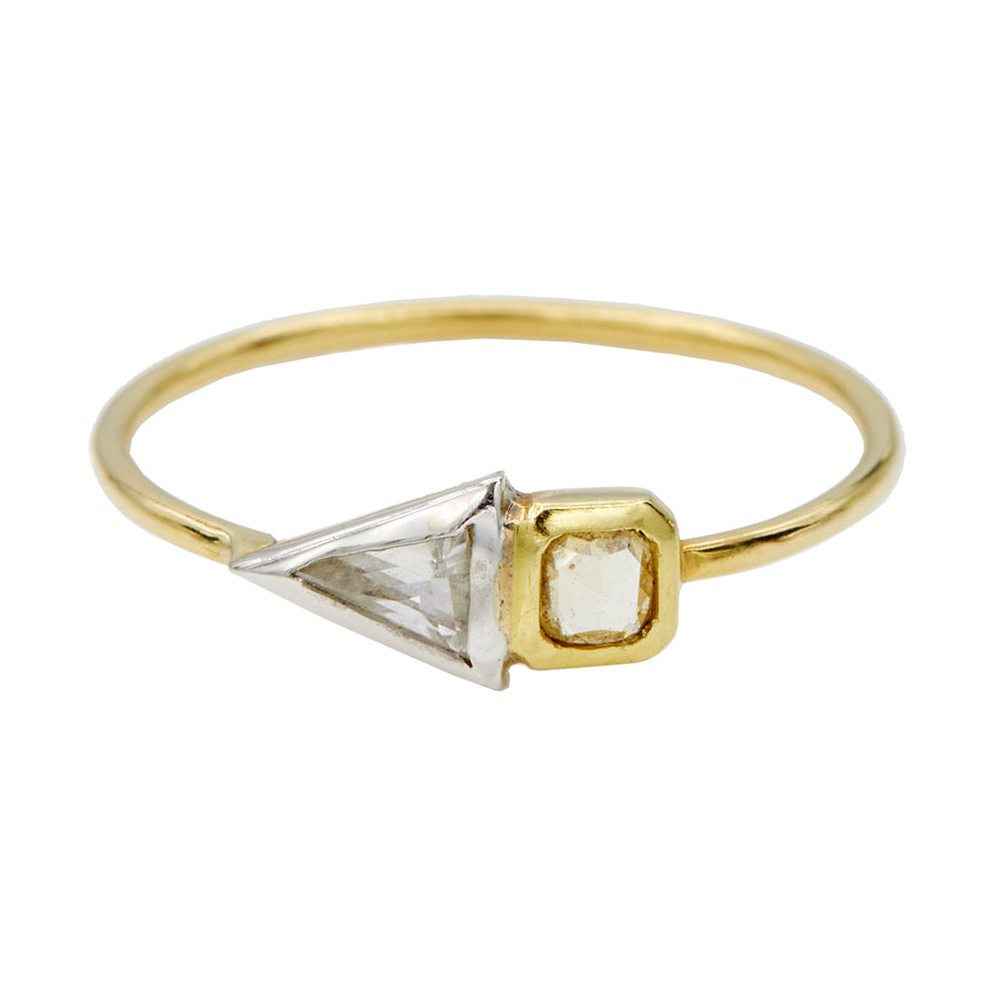 Galaxy double rose cut diamond ring