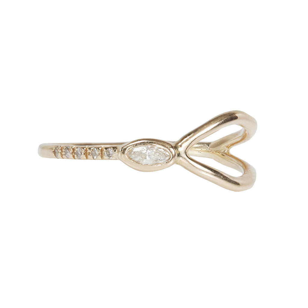 Gravity Marquise diamond Y ring