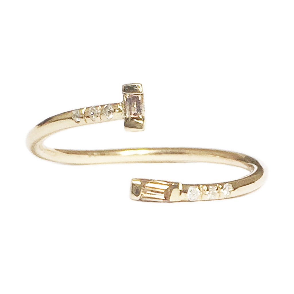 Gravity open diamond ring