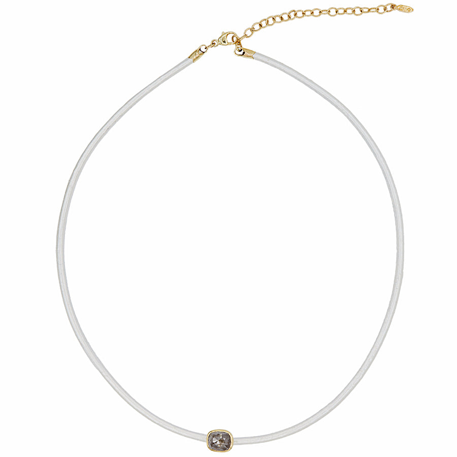 Stardust cushion brown diamond choker necklace