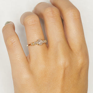 XW Bridal icy gray diamond ring