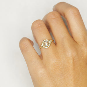 Galaxy round rose cut diamond ring